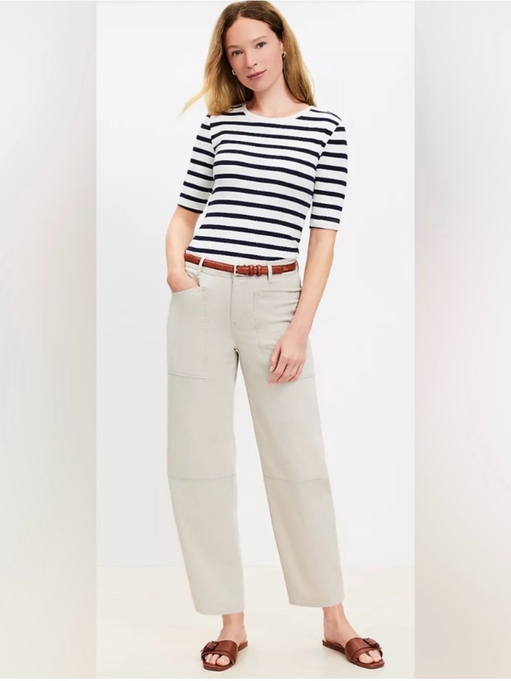 LOFT Utility Barrel Pants In Twill | Size 8P